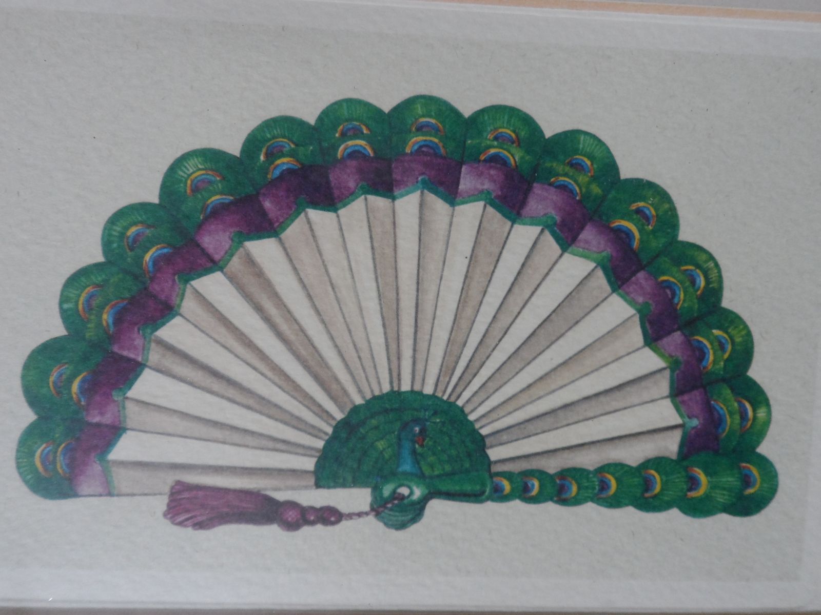 3x Rare Framed Wall Art Prints Of Oriental (Chinese, Japanese) Fans photo for sale