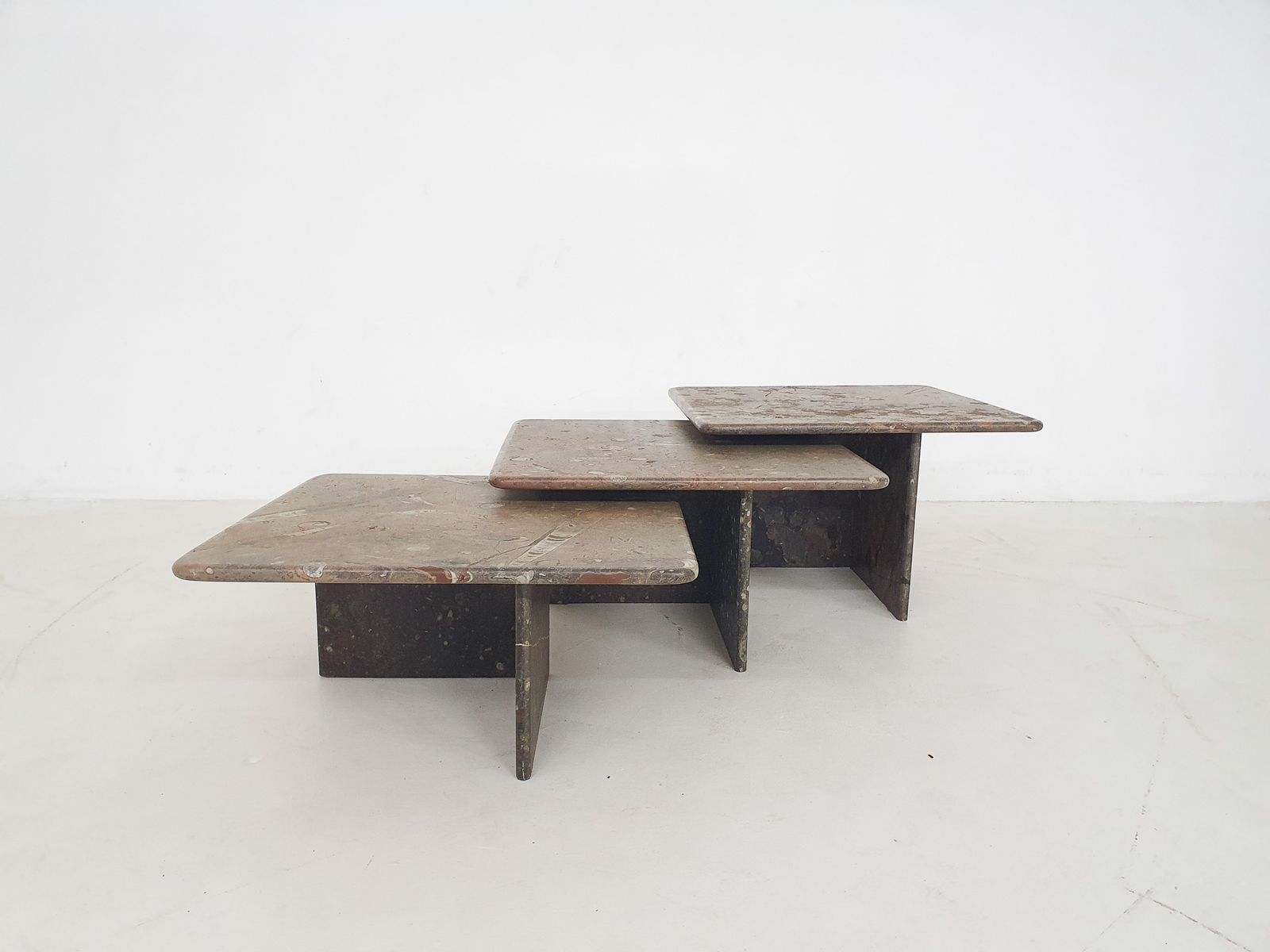 Set Of Three Fossil Stone Coffee Tables, 1970's photo 1275.0