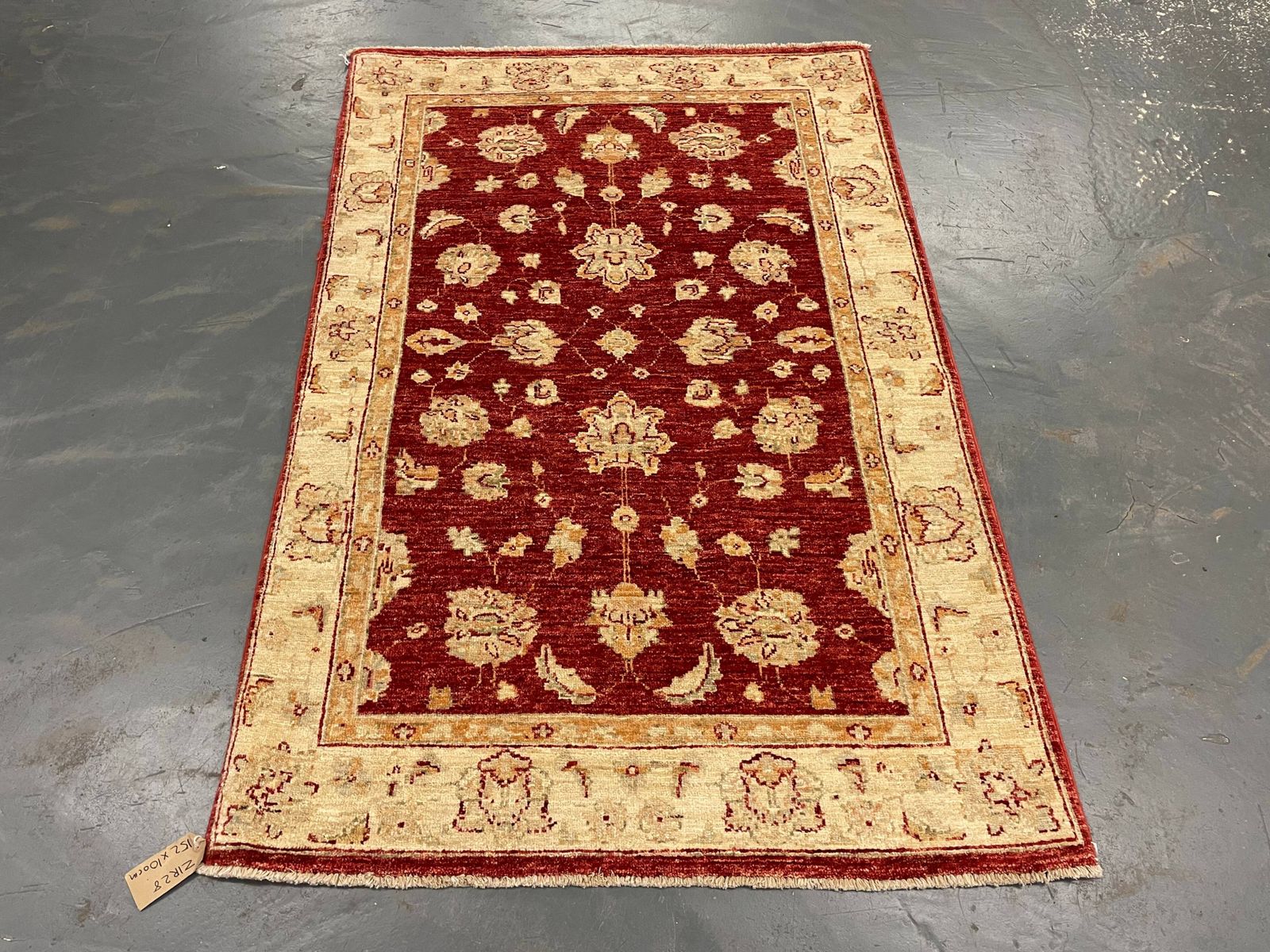 photo vinterior Handmade Wool Red Rug, Floral Oriental Carpet For Living Room 152x100cm