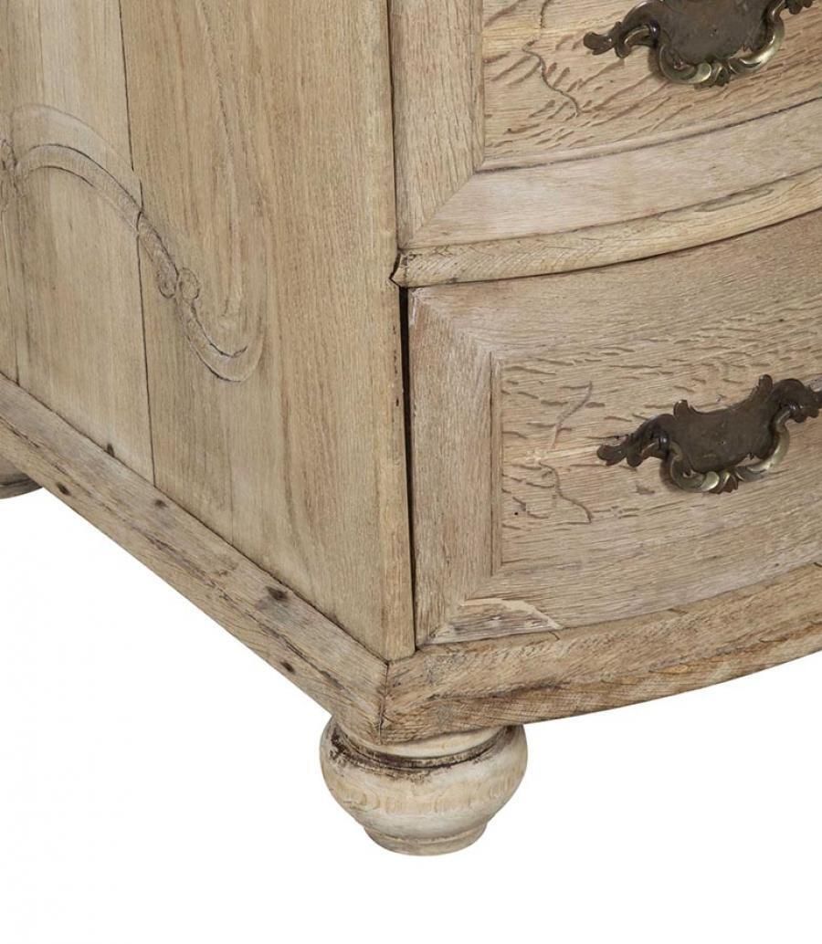 18th Century French Serpentine Front Commode In Bleached Oak photo buy
