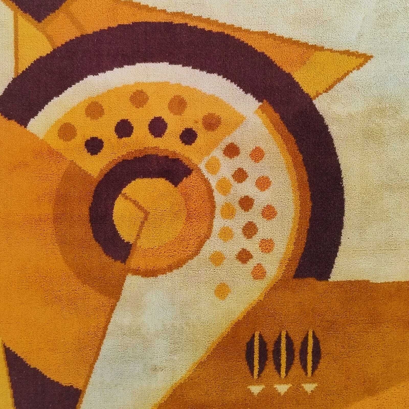 photo furniture 1950s Constructivist Mechanical Futuristic Rug/Tapestry. Made In France