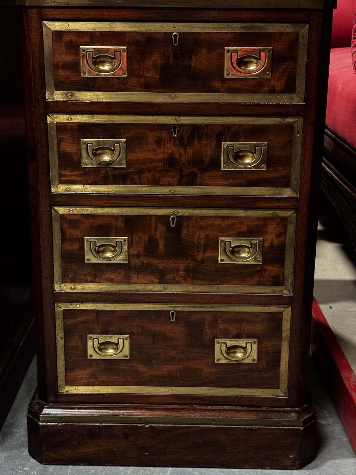 Pair Of Small Victorian Chests Of Drawers, Mahogany & Brass Inlay. photo Furniture