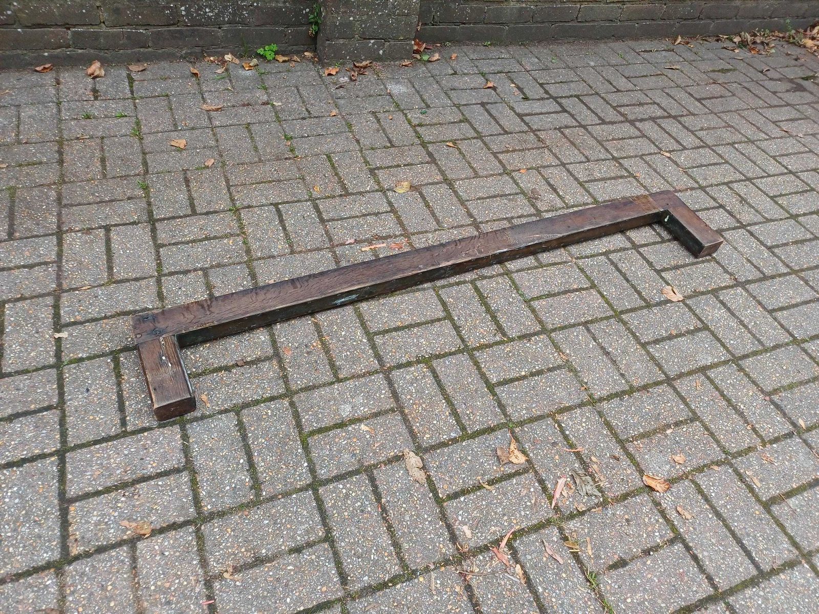 photo vinterior Antique Oak & Brass Fireplace Fender C. 1850 Hearth Curb Rail, Country House Chimneypiece Guard, Victorian Edwardian Brassware