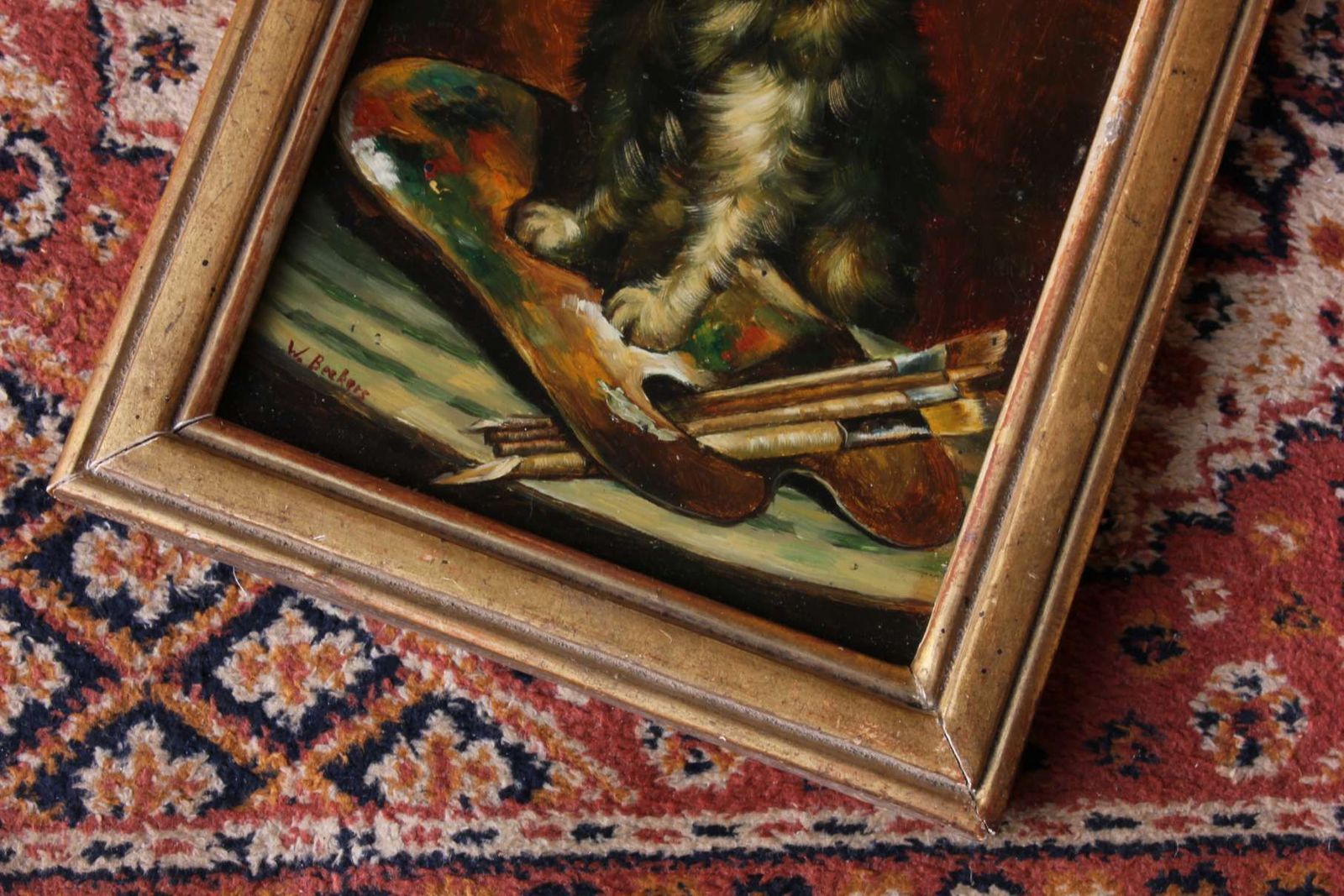 The Artist's Dog Oil Painting. Terrier Portrait. 19th Century Artwork. photo buy