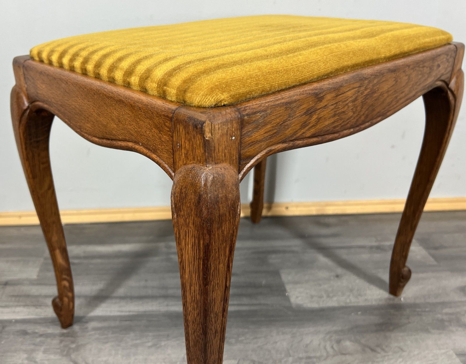 Footstool Vintage French Louis Style Oak Table Stool Upholstered Seat Lot 4422 photo Furniture