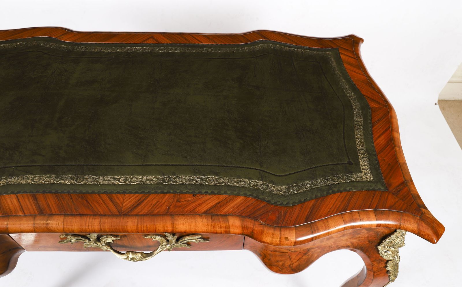 Antique French Burr Walnut Writing Desk Bureau Plat C.1870  114x65cm photo Furniture