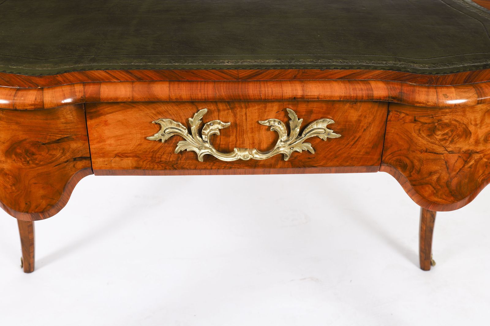 Antique French Burr Walnut Writing Desk Bureau Plat C.1870  114x65cm photo 1950.0