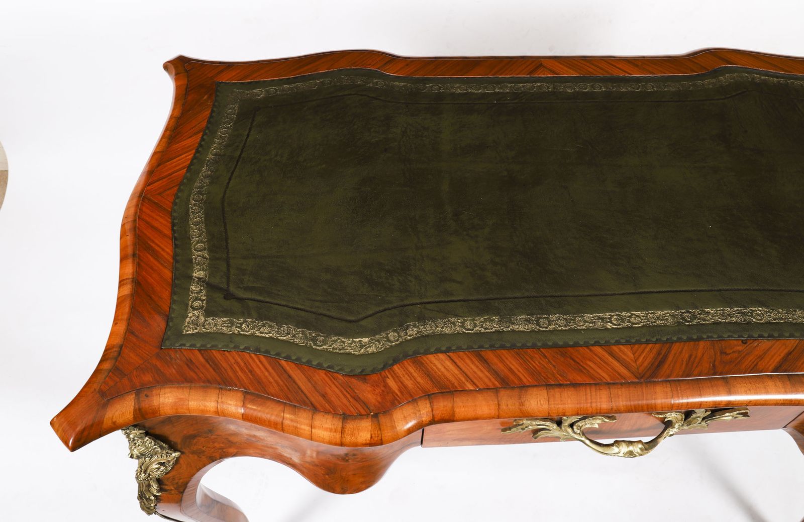 photo furniture Antique French Burr Walnut Writing Desk Bureau Plat C.1870  114x65cm