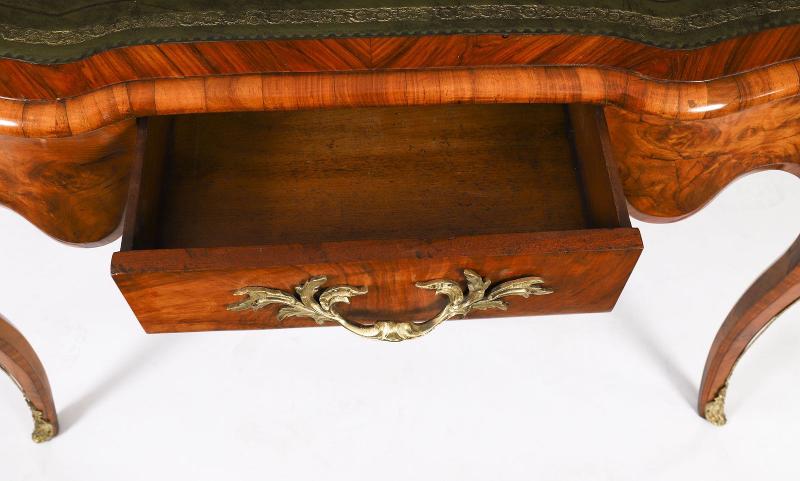 photo vintage Antique French Burr Walnut Writing Desk Bureau Plat C.1870  114x65cm