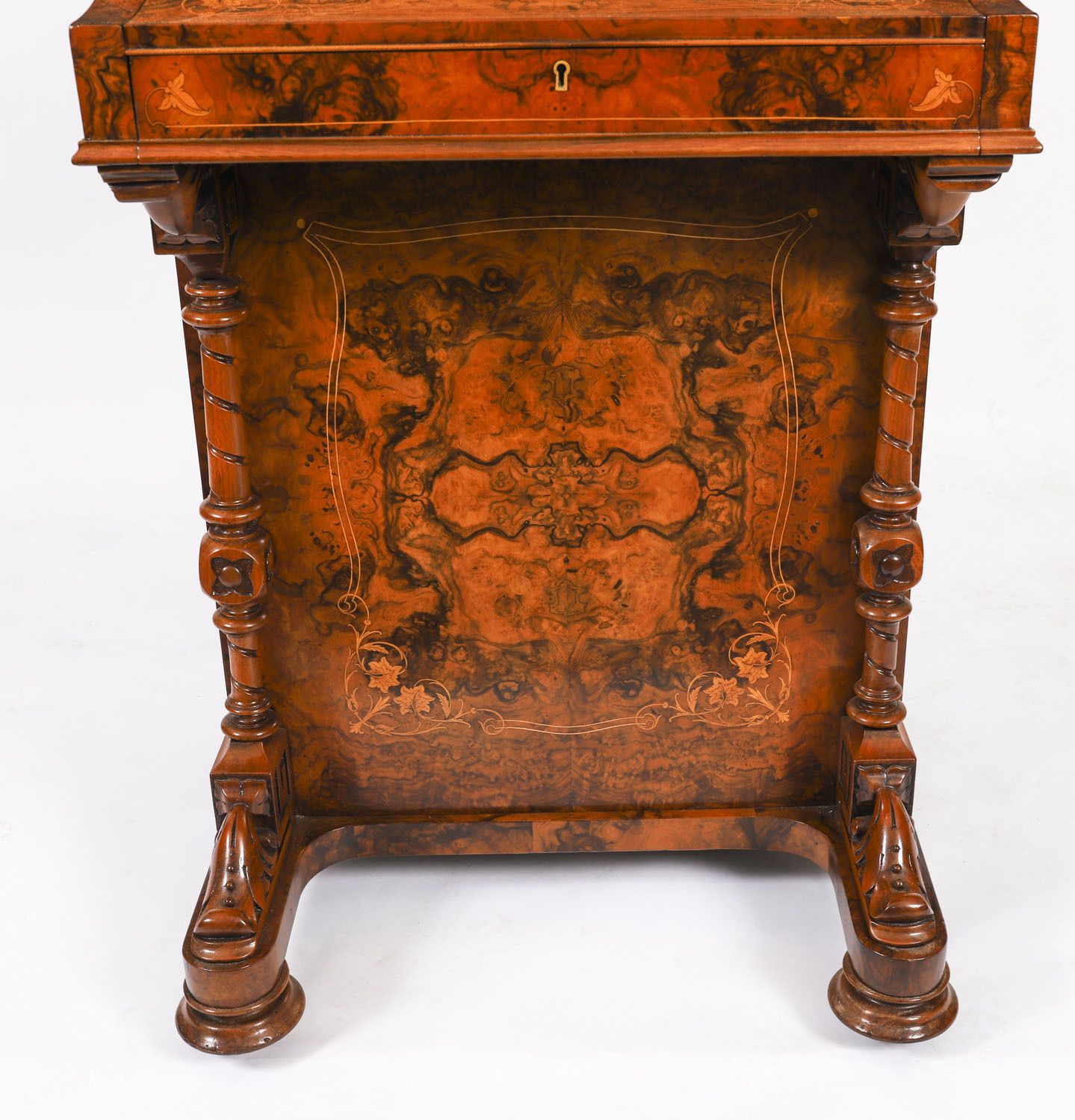 photo for sale Victorian Burr Walnut & Inlaid Davenport Desk C.1860 19t Century