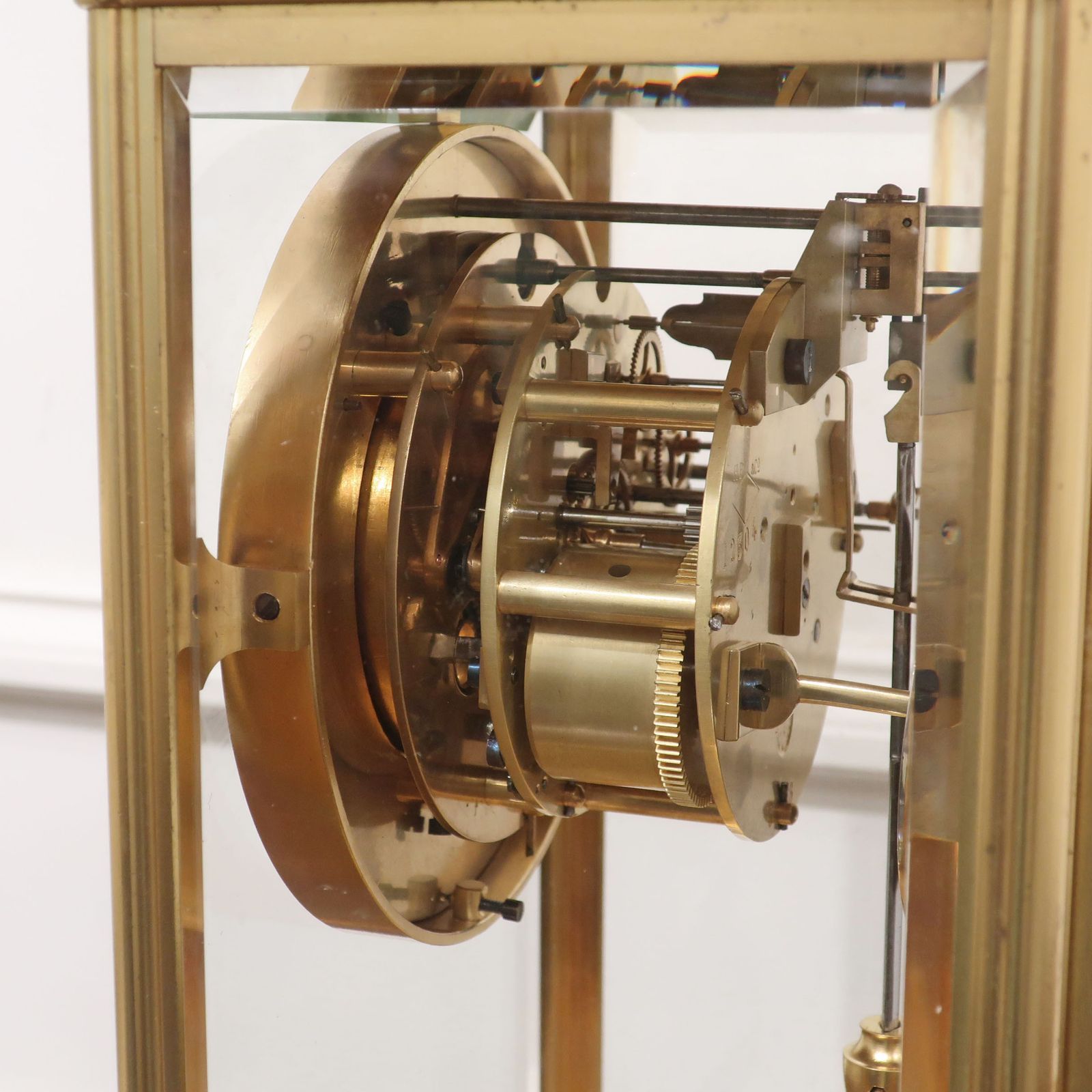French Gilt Brass Gorge Case Mantel Clock By Samuel Marti photo vintage