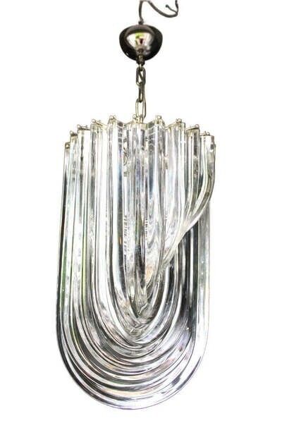 photo furniture Murano Venini Chandelier  Italian Mid Century Glass C. 1980s