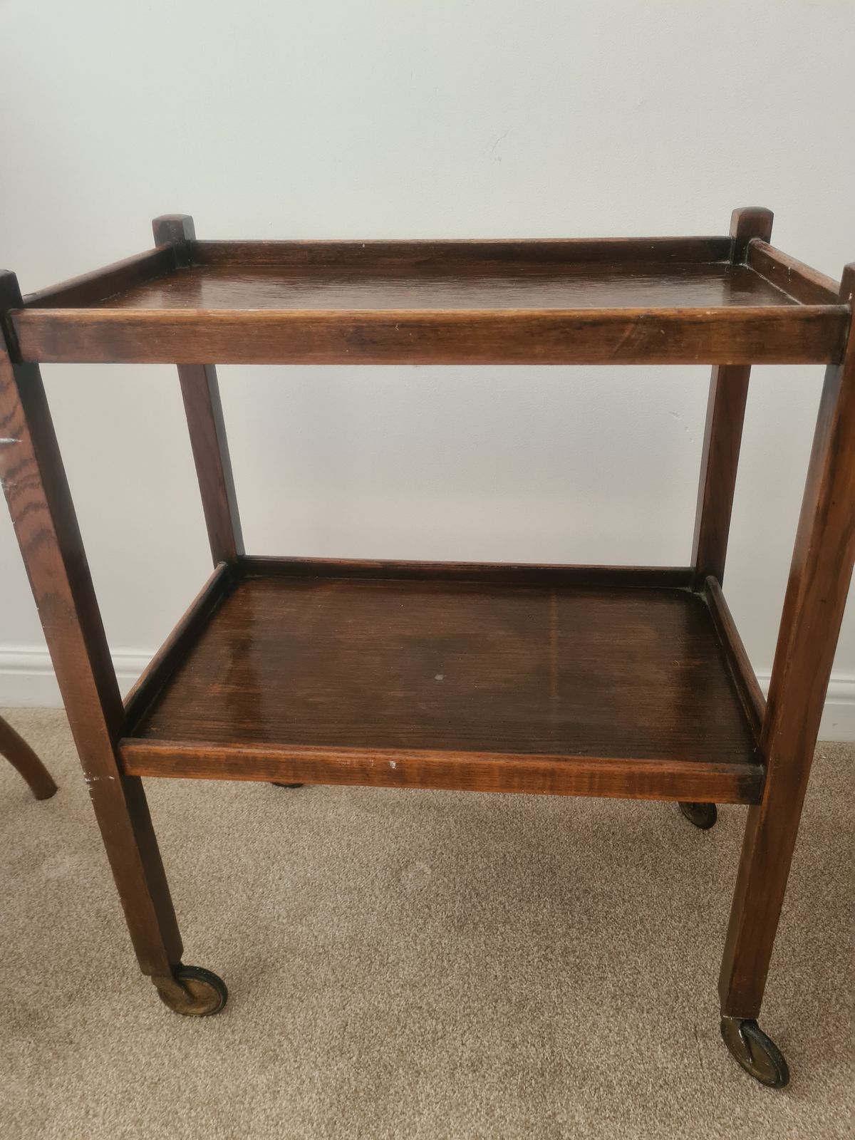 Vintage Wooden Tea Trolley, Mid 20th Century photo furniture