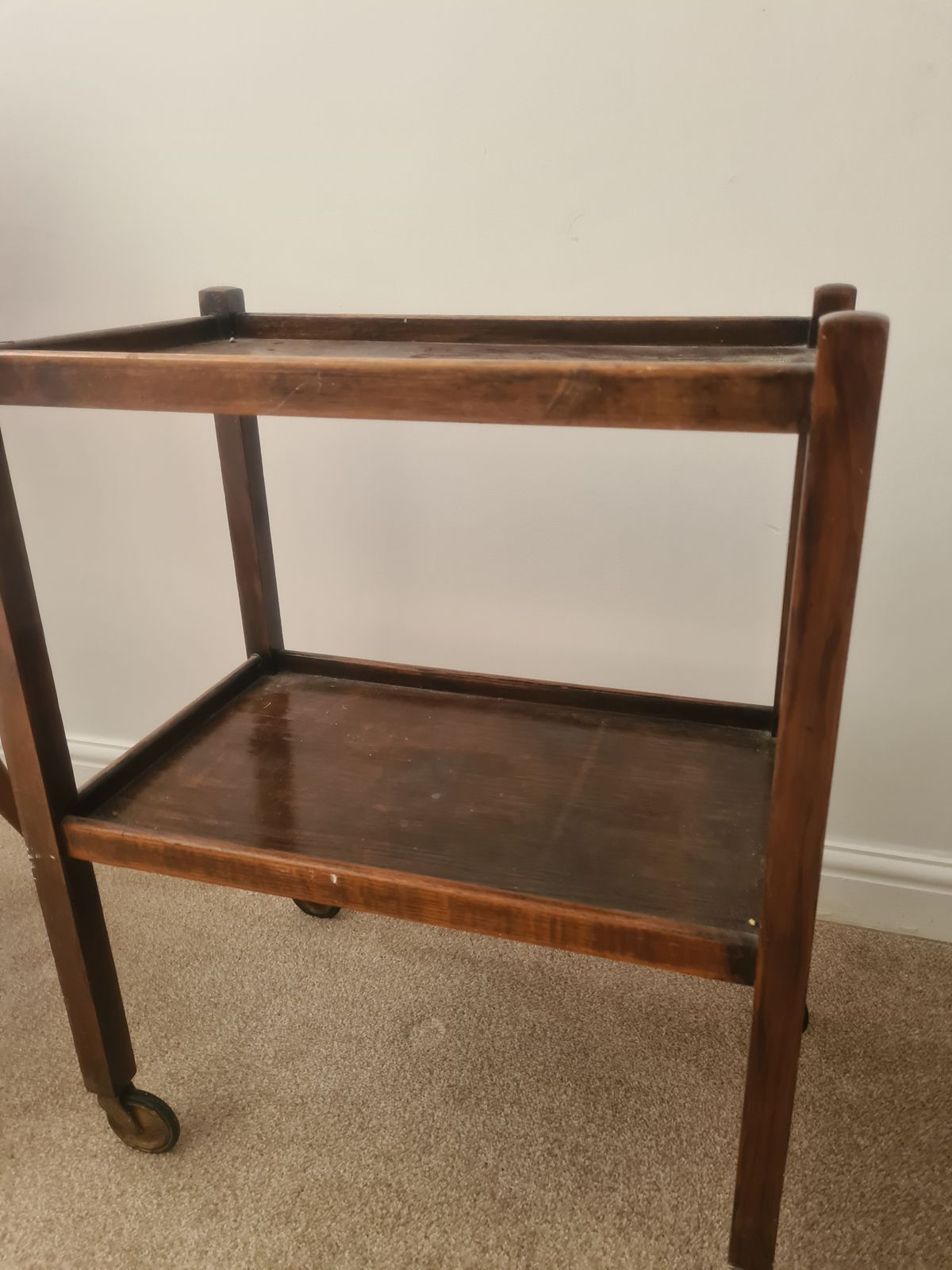 Vintage Wooden Tea Trolley, Mid 20th Century photo Furniture