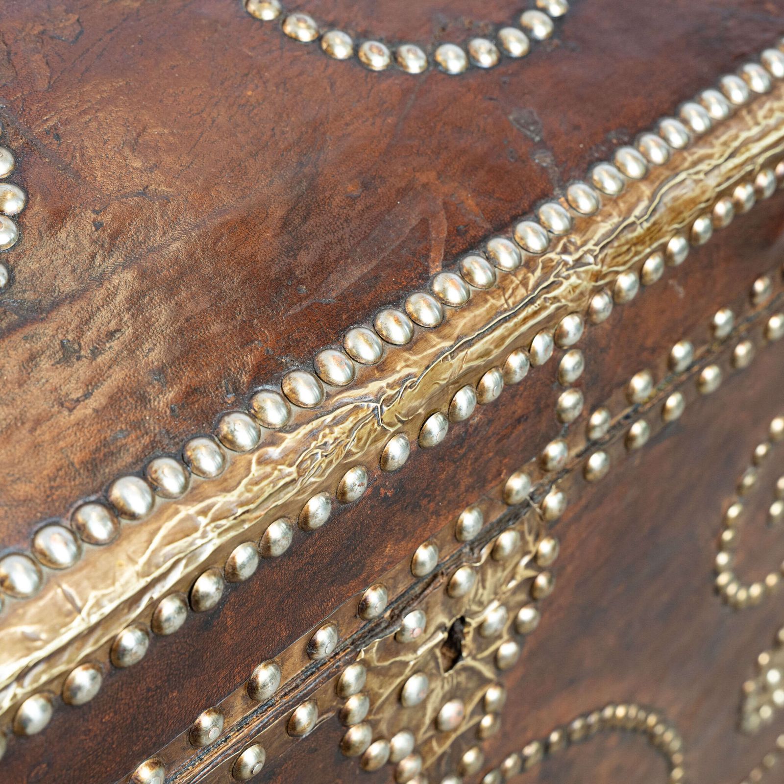 19th Century French Studded Leather Dome Top Chest photo buy