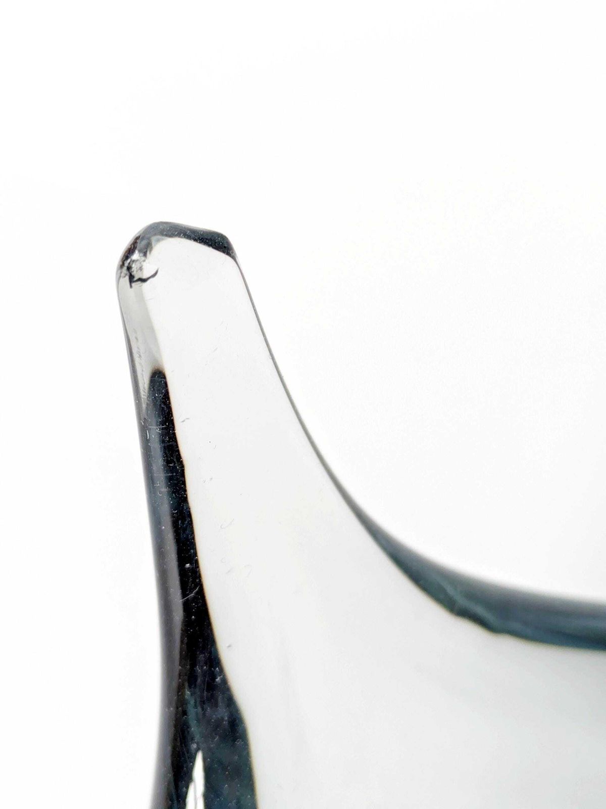 148.0 Midcentury Holmegaard Akva Glass Bowl By Per Lütken: Signed Danish Art Glass In Aqua Blue photo