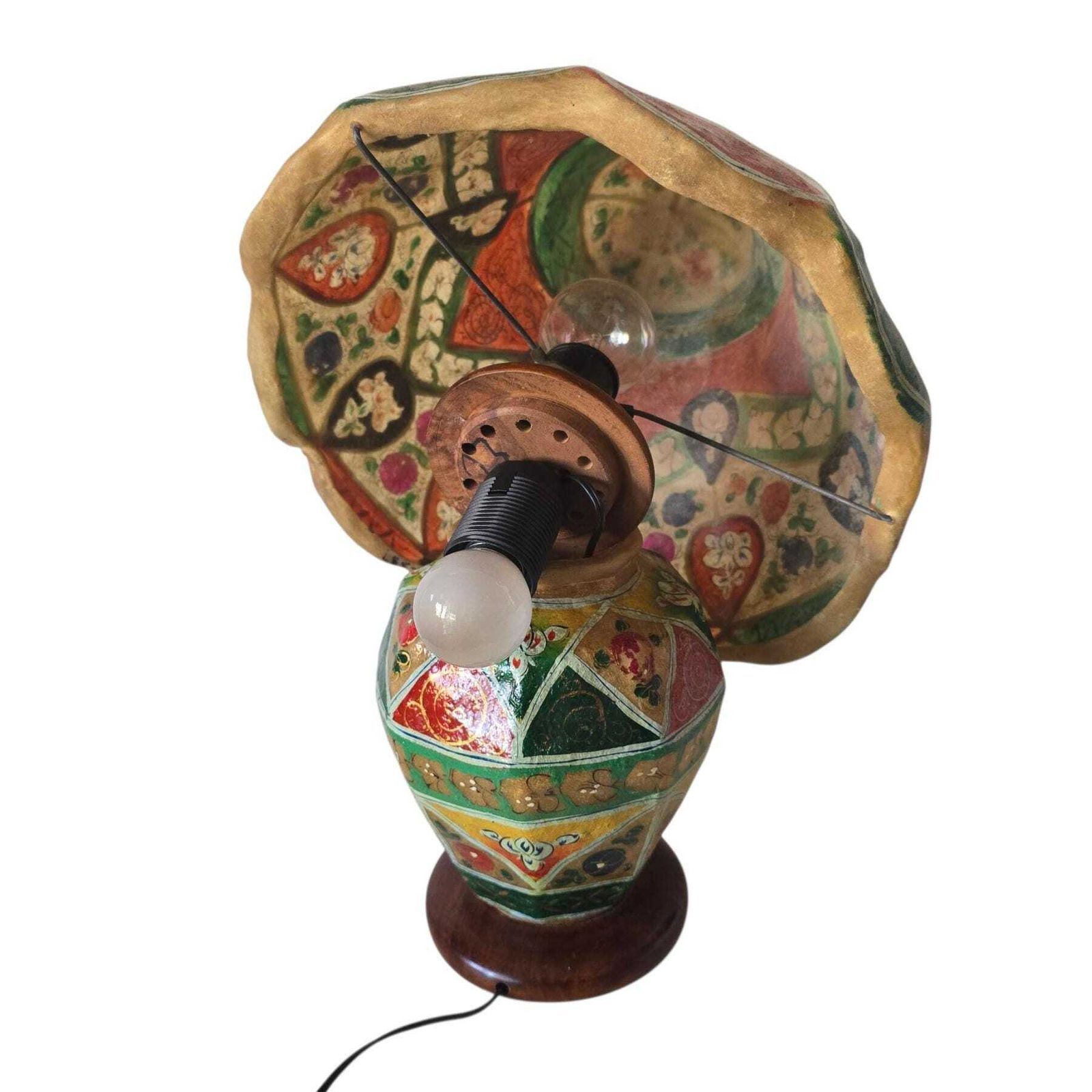 photo buy Delightful Vintage Retro Camel Skin Hand Painted Lamp