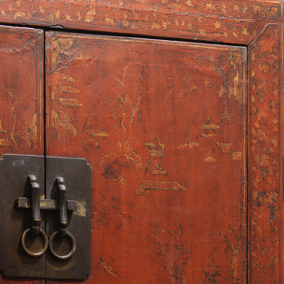 Large Red And Gold Shanxi Armoire photo vinterior