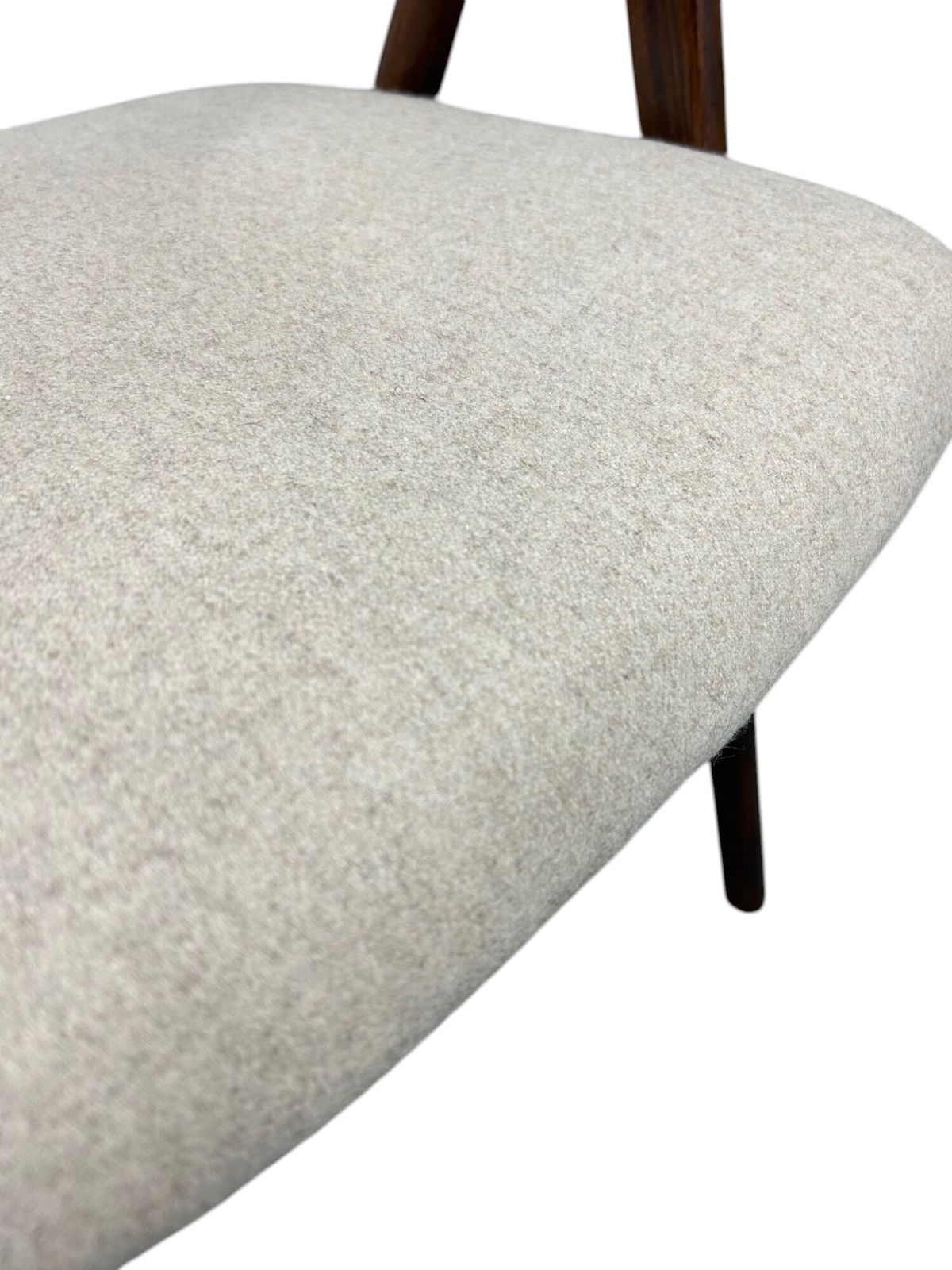 photo for sale Danish Thomas Harlev For Farstrup Model 205 Teak & Cream Wool Dining Desk Chair Mid Century 1950s
