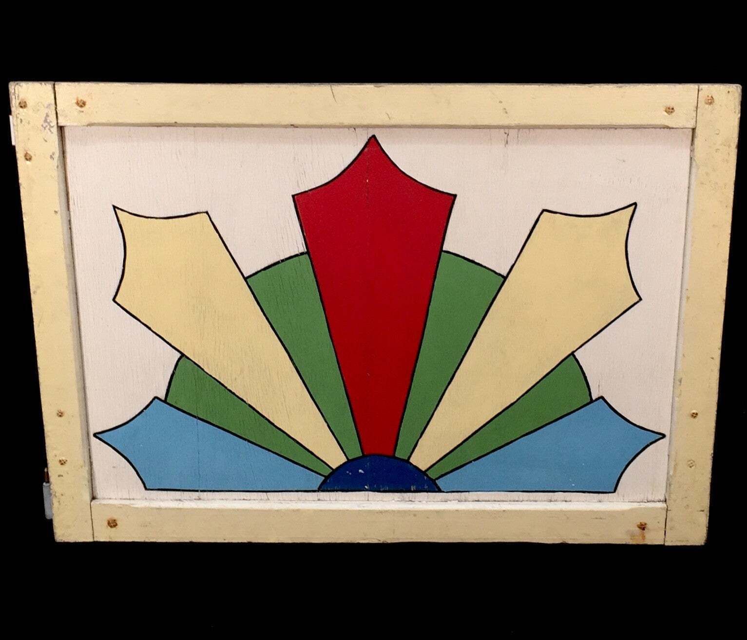 Vintage Hand Painted Colourful Salvaged Fairground Ride Board Sign C.1970 photo buy