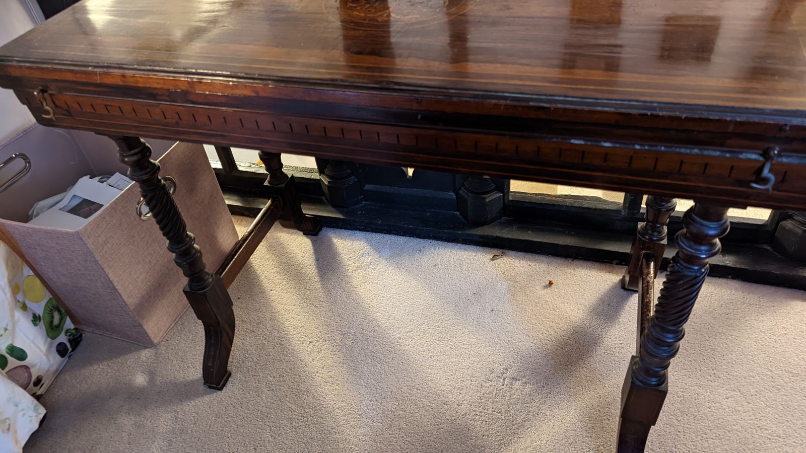 Victorian Rosewood And Satinwood Inlaid Card Table. photo furniture