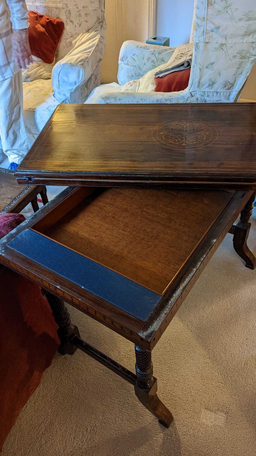 Victorian Rosewood And Satinwood Inlaid Card Table. photo 250.0