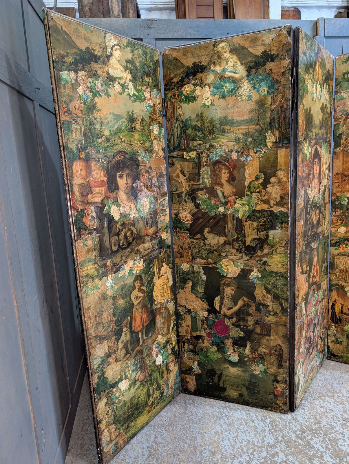 Colourful & Poignant Victorian Scrap Screen photo buy