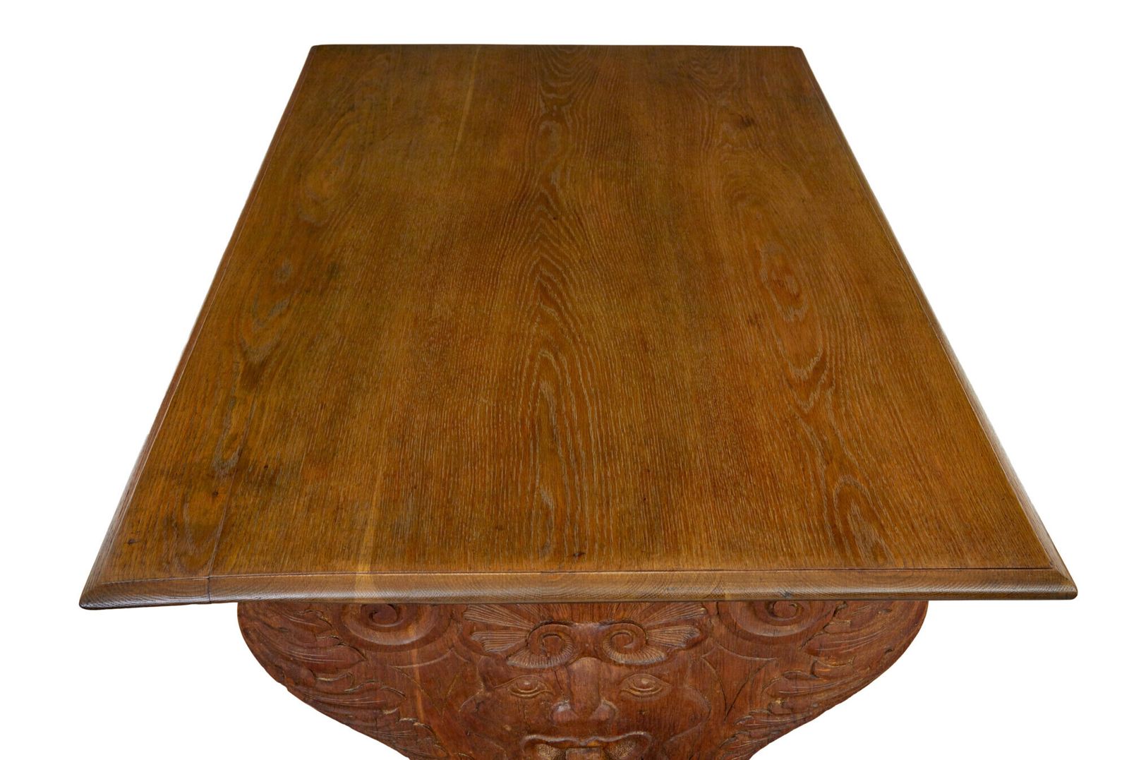 Flemish 19th Century Carved Oak Gothic Revival Dining Table And Benches photo vinterior