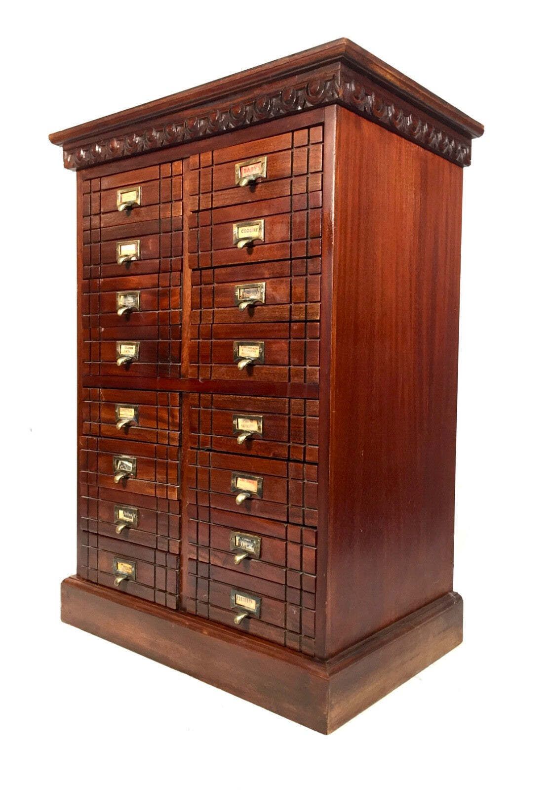 Antique Large Wooden Apothecary Drawer Unit / Storage Filing Cabinet Chest C1900 photo 599.0