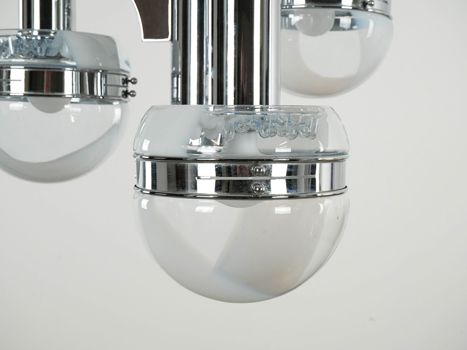 Space Age Chandelier, Murano Glass, 1970s, Made In Italy photo vintage