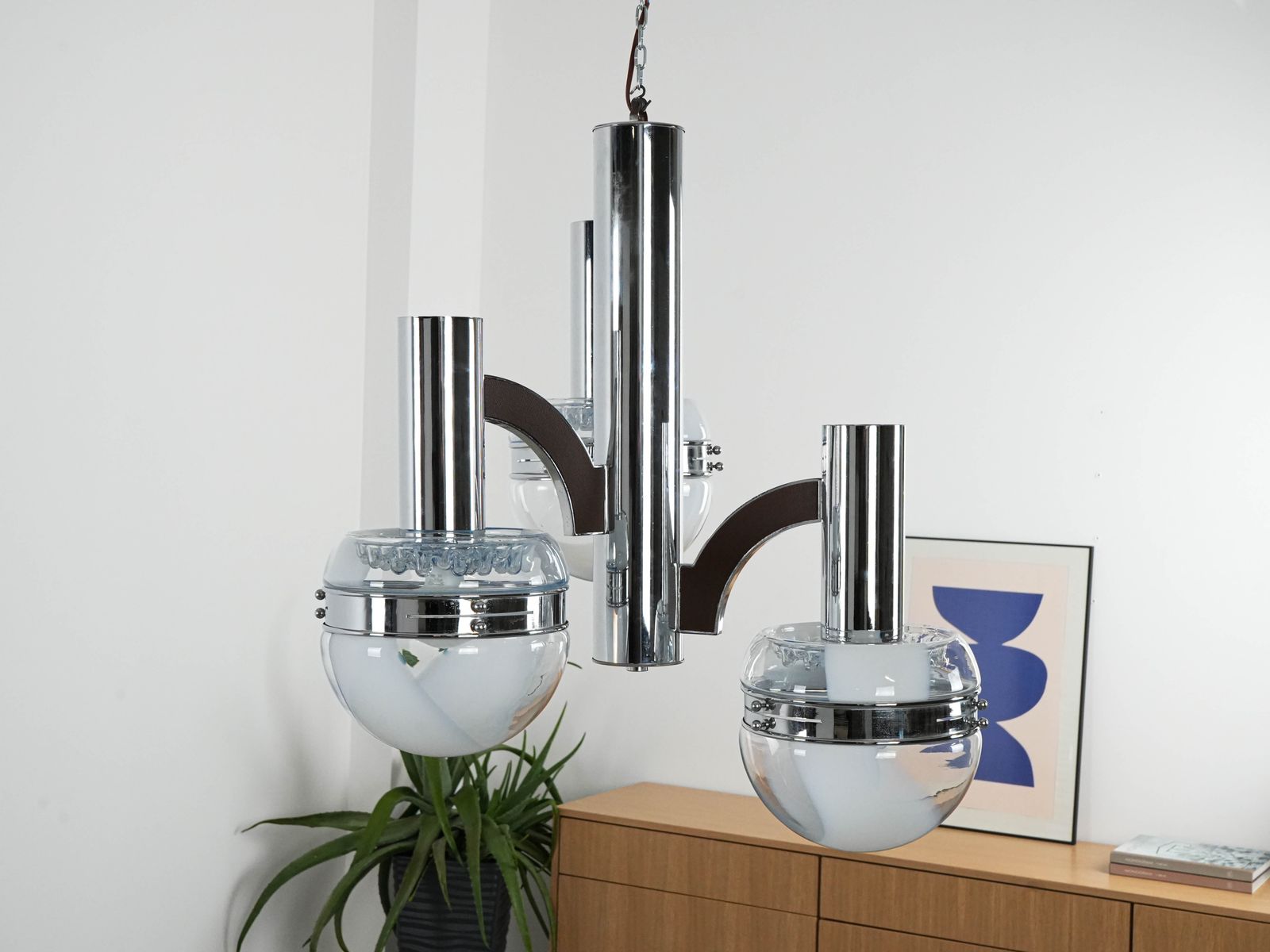739.0 Space Age Chandelier, Murano Glass, 1970s, Made In Italy photo