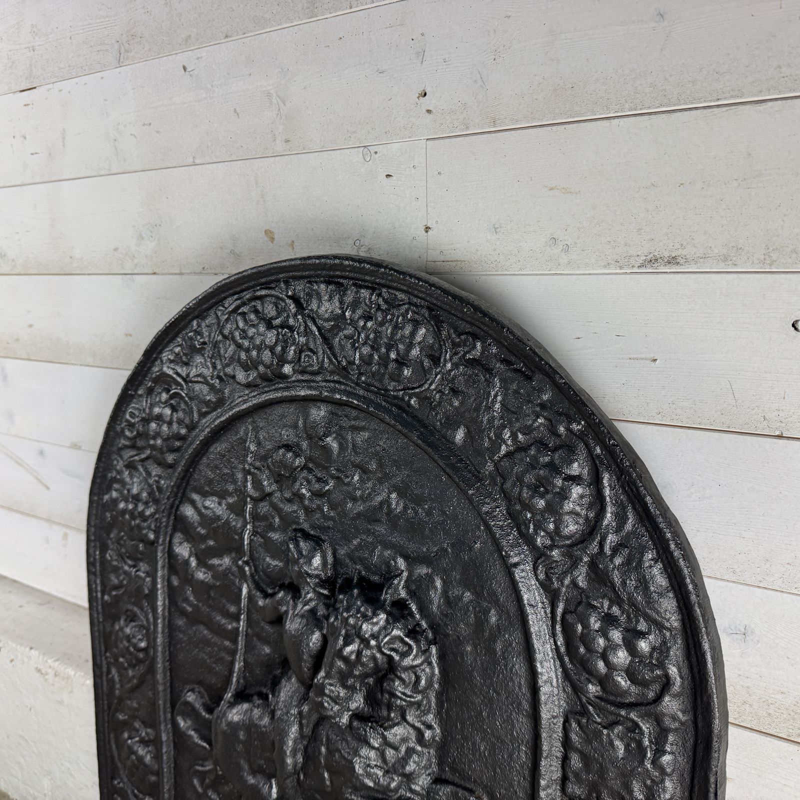 Antique Cast Iron Fire Back Depicting A Soldier On Horseback photo Home Fixtures