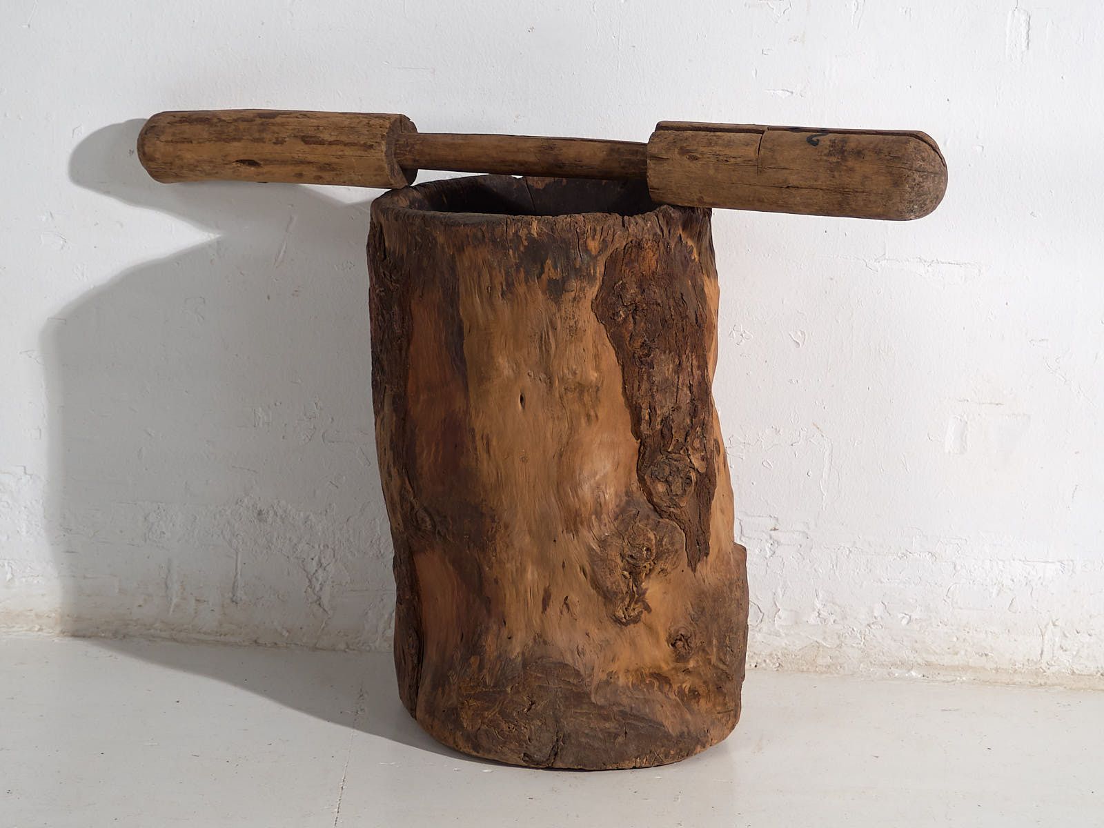 Large Antique Wabi Sabi Style Mortar And Pestle (C.1920) #78 photo 702.0
