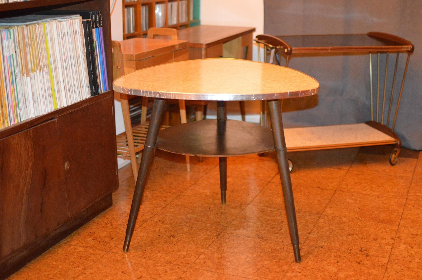 Vintage 50s Mid Century Nordic Modernist Rockabilly Desk Tripod Desk photo 255.0
