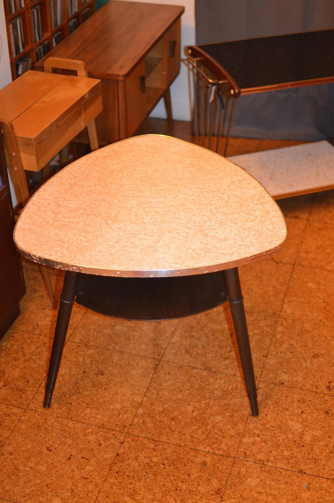 Vintage 50s Mid Century Nordic Modernist Rockabilly Desk Tripod Desk photo vintage