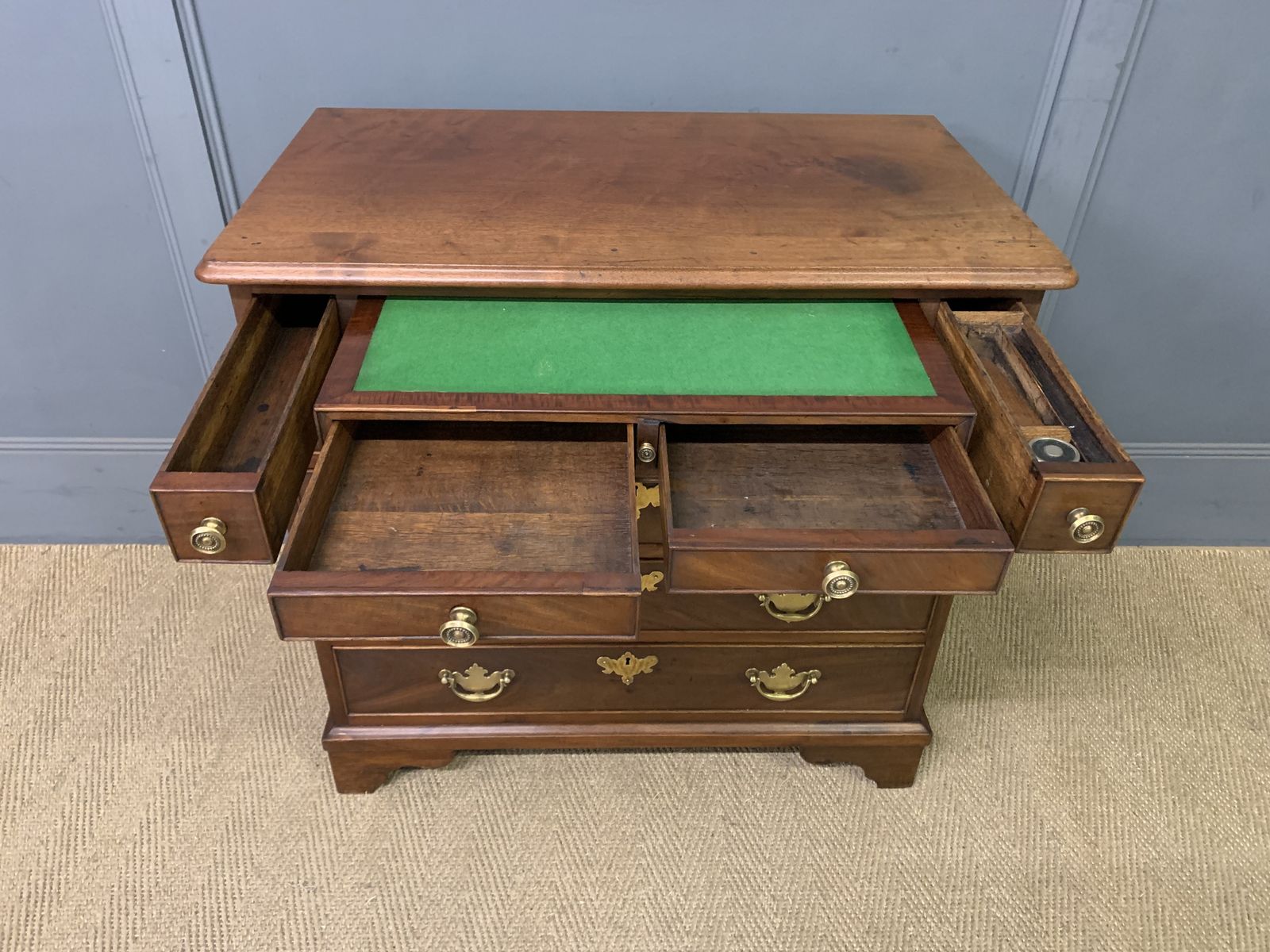 photo buy Rare Georgian Mahogany Bachelors Chest With Writing Drawer