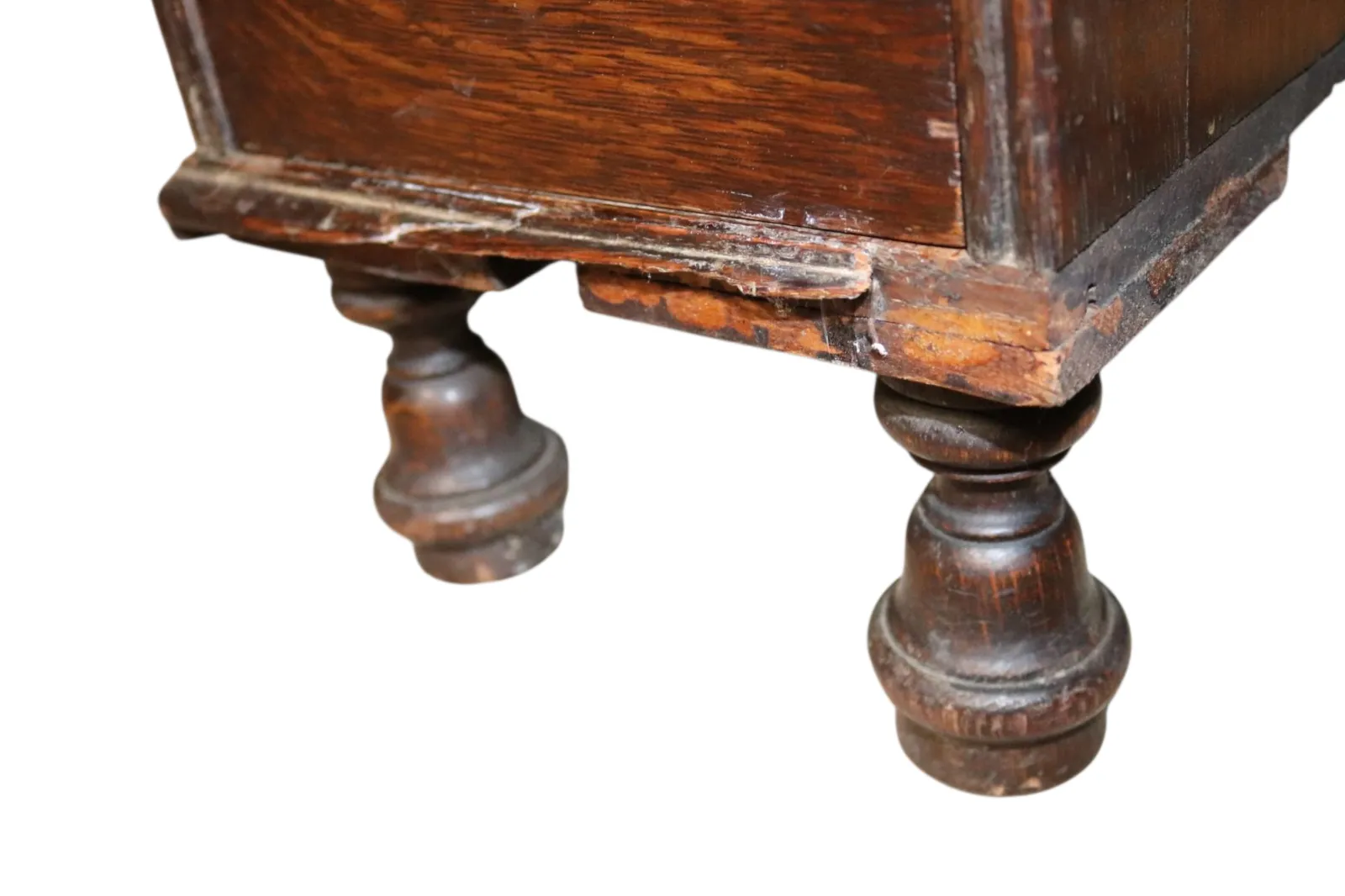 495.0 Antique George III Style Oak Small Knee Hole Writing Desk photo