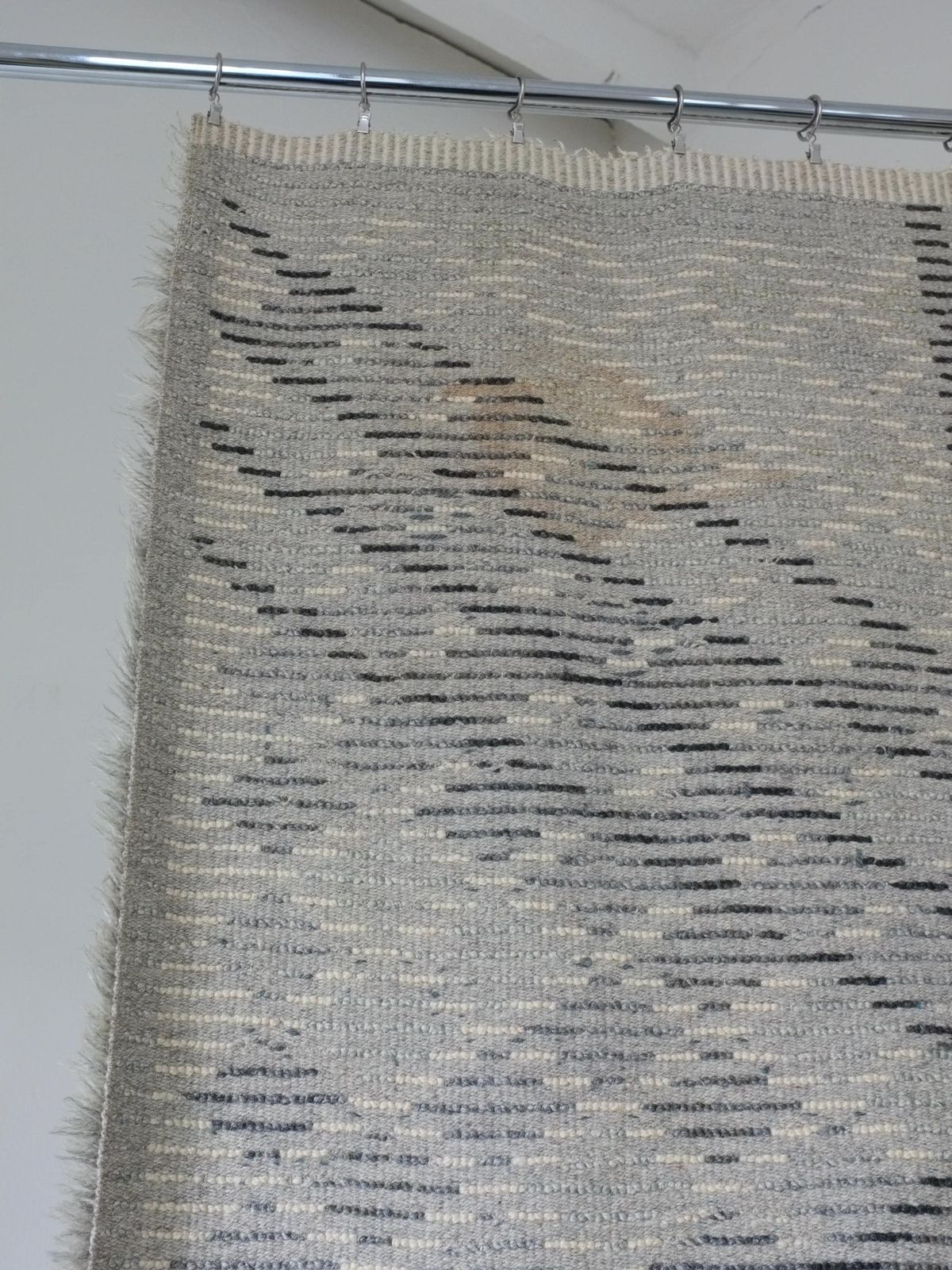 Mid Century Gray Wool Rya Rug | Sweden | 1960s photo vinterior