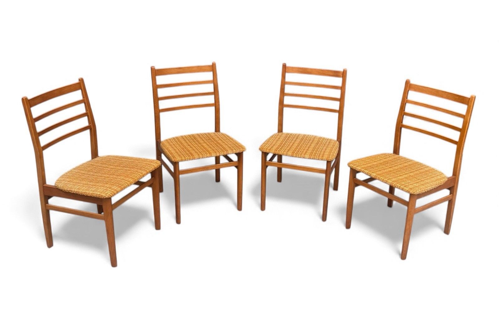 Set Of Four Beech Dining Chairs Mid Century Retro C1970s Ladder Backs photo furniture