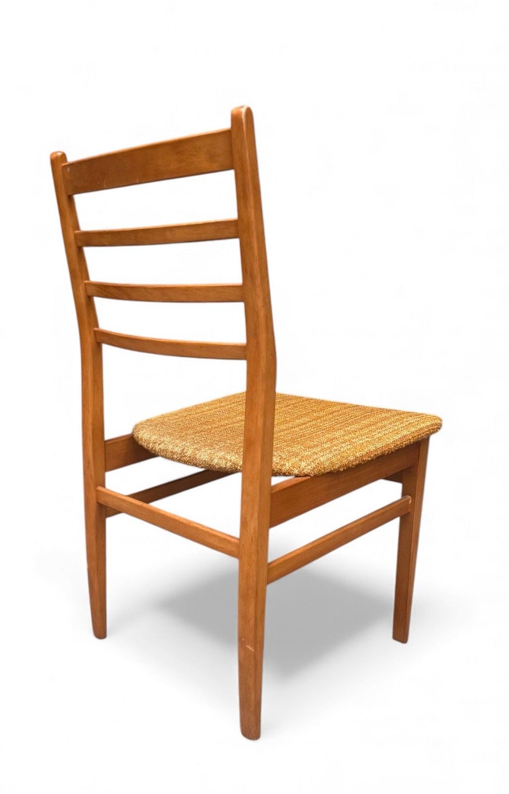 Set Of Four Beech Dining Chairs Mid Century Retro C1970s Ladder Backs photo 195.0