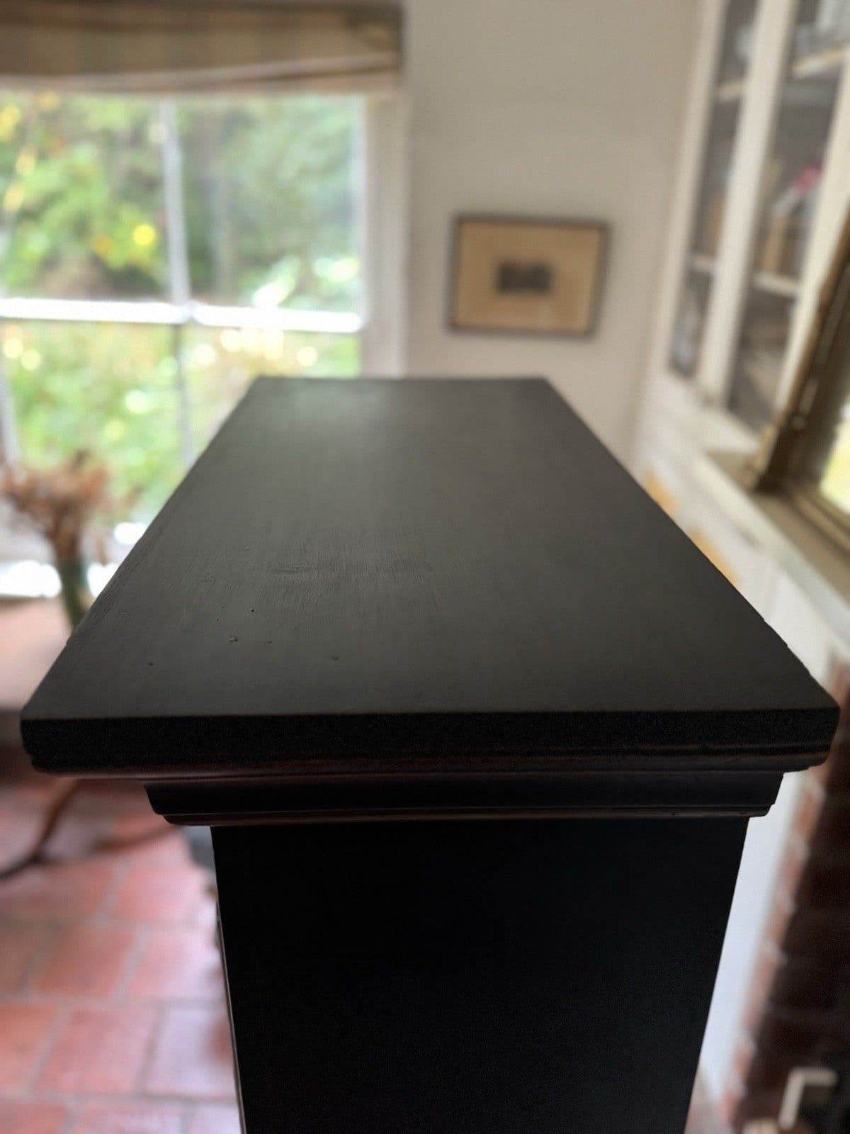 photo furniture Repro Black Antique Style Solid Oak Linen Larder Kitchen Hall Toy Cupboard