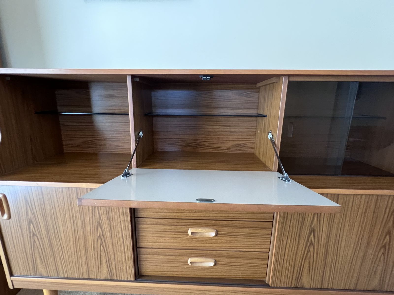 Mid Century Schreiber Teak Effect Sideboard, Scandi Style photo Furniture