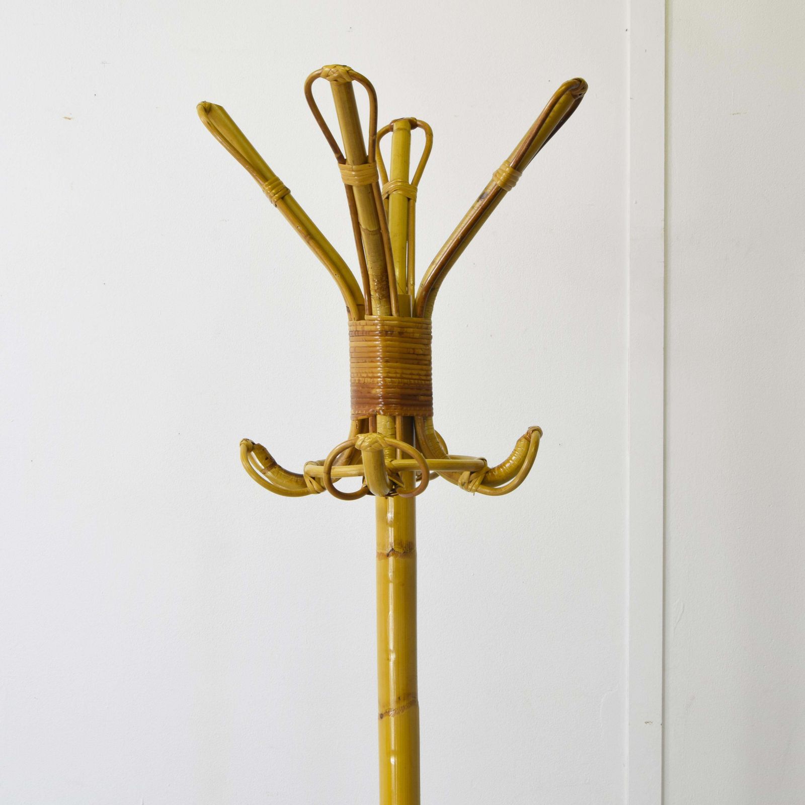 Bamboo Coat Rack, Italian Production From The 1960s. photo 726.0