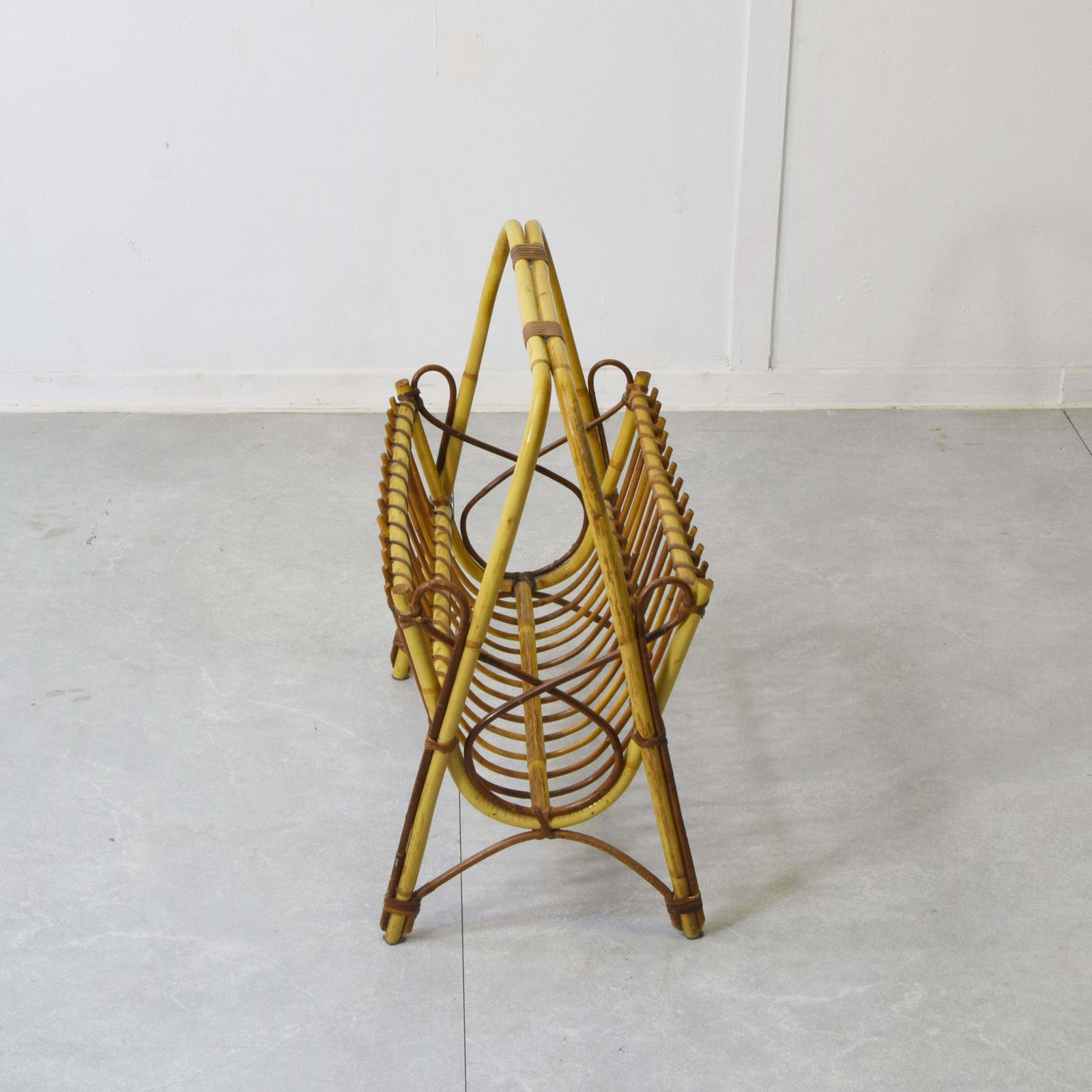 Italian Bamboo & Rattan Magazine Rack 1960s photo Home Decor