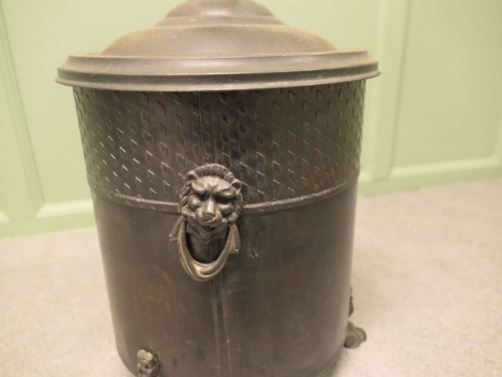 Art Deco Gothic Coal Bucket A Superb Design With A Copper Oxidised Patina, The Coal Buc photo for sale