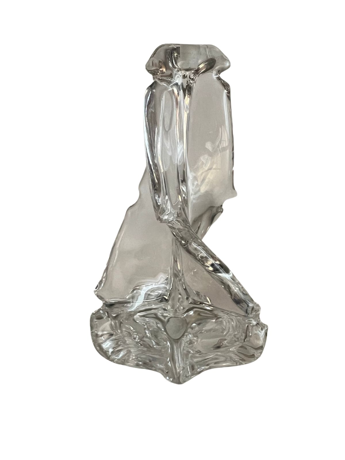 Charles Schneider, Mid Century Modernist Crystal Candle Holders, 1950s, Set Of 2 photo Home Decor