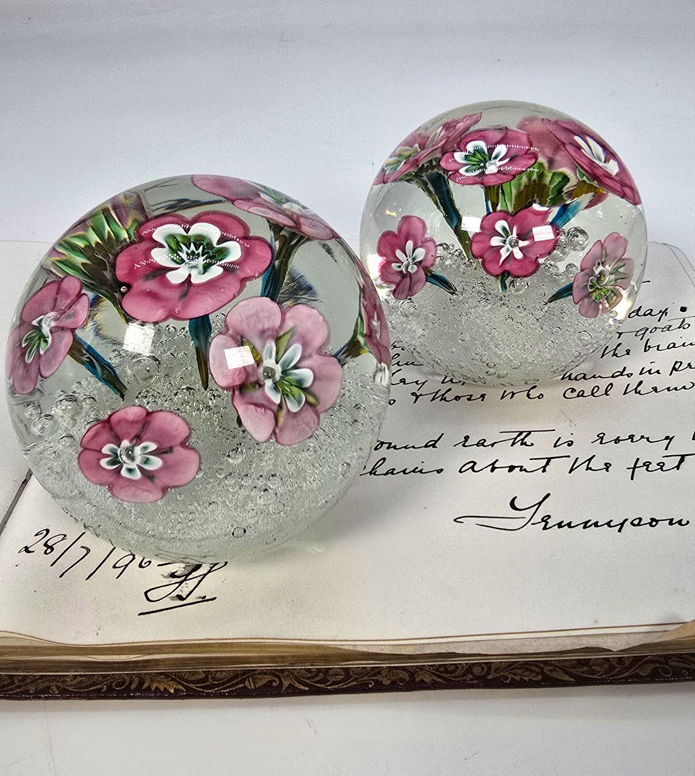 Home Decor A Stunning Pair Of  Italian Murano Glass Paperweights, Circa 1930 photo