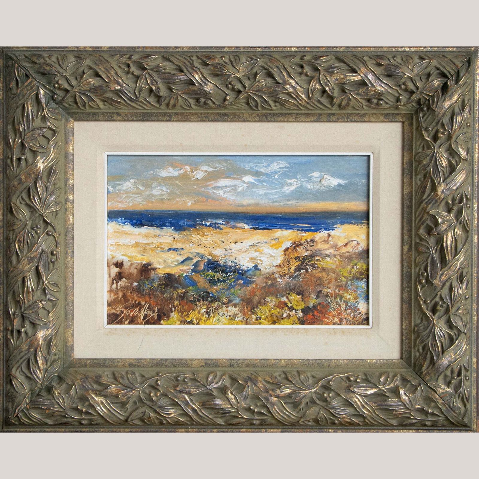 “Una Suave Luz De Cielo” – (“A Soft Light Of Sky”)   Ramiro Segrelles – Original Oil On Canvas photo furniture