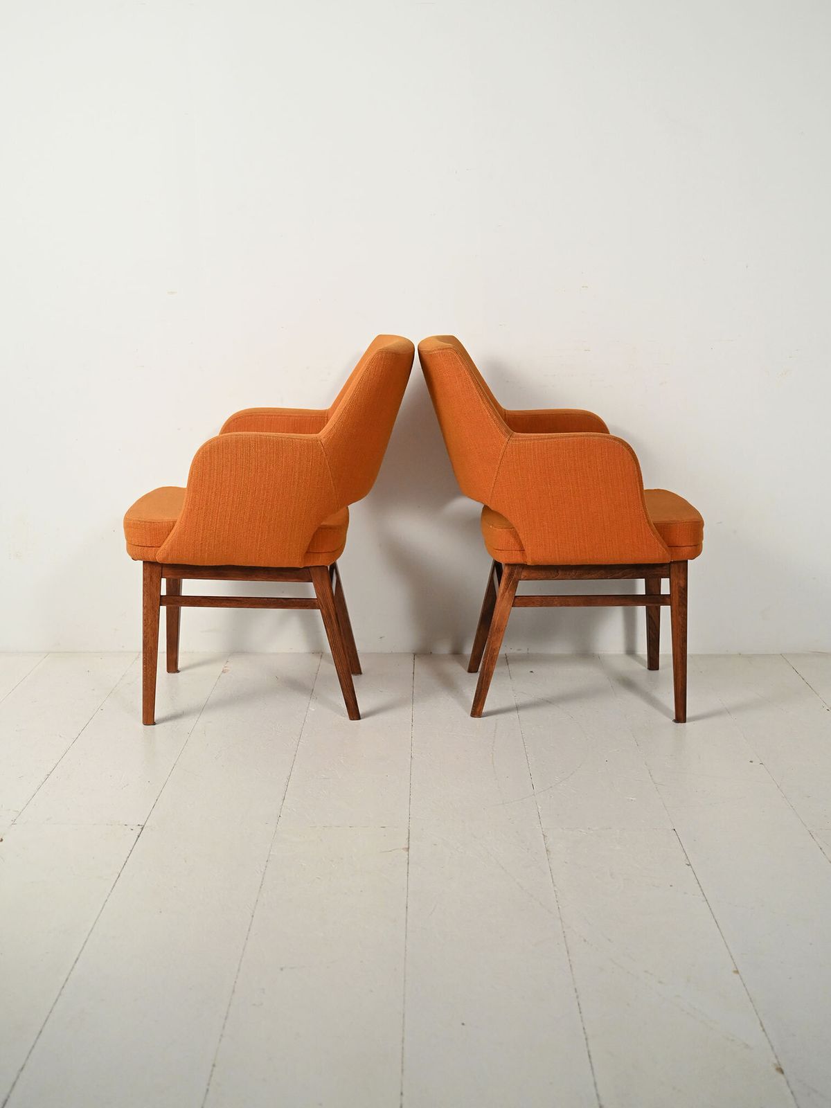 Pair Of Orange Oslosund Armchairs By Kinnarps From The 1950s