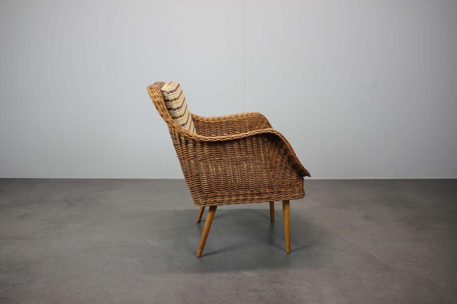 1970s Rattan Armchair By Uluv, Czechoslovakia photo Furniture